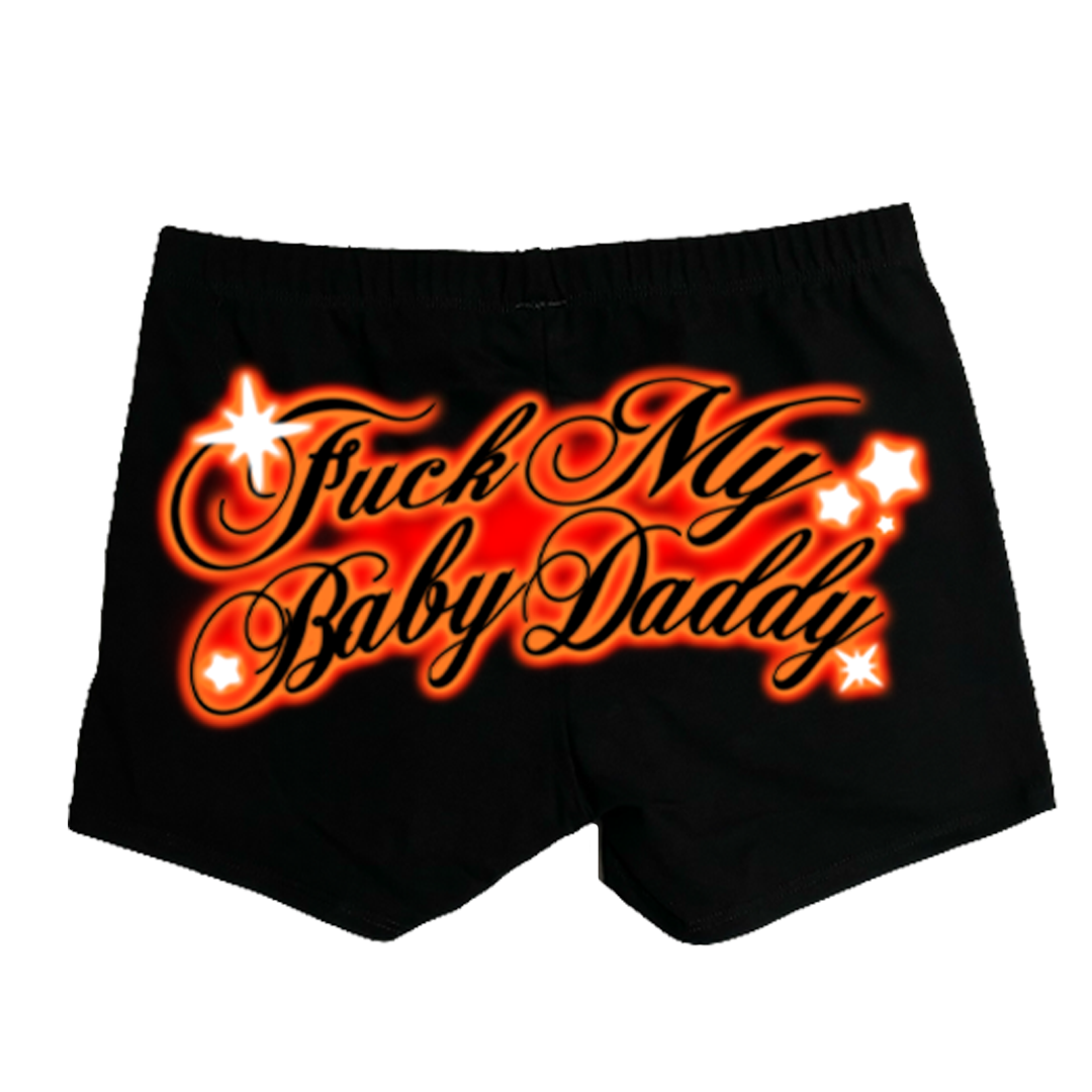 F*CK MY BABY DADDY BOOTY SHORTS BLACK - SHORTS