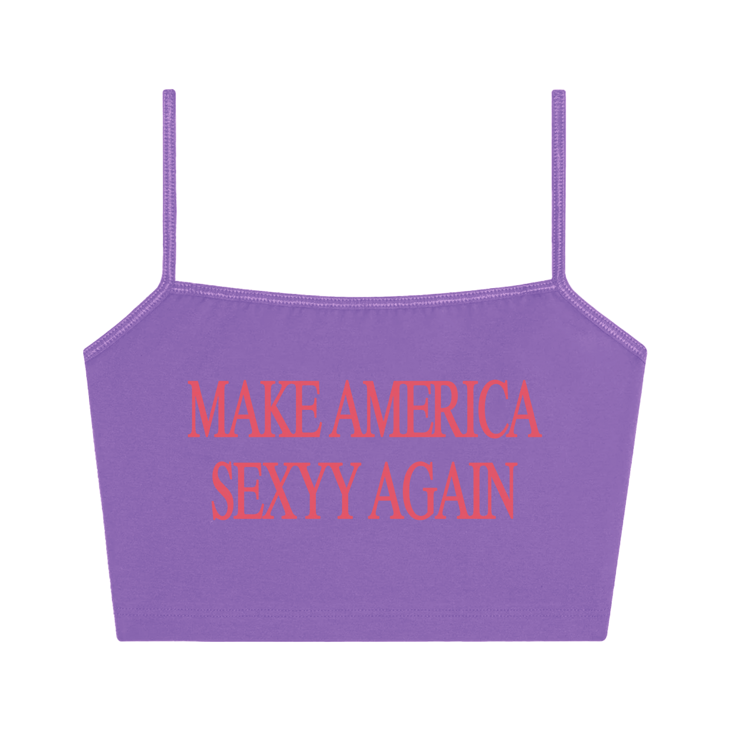 MAKE AMERICA SEXYY AGAIN SPAGHETTI CROPPED TANK PURPLE - TANK